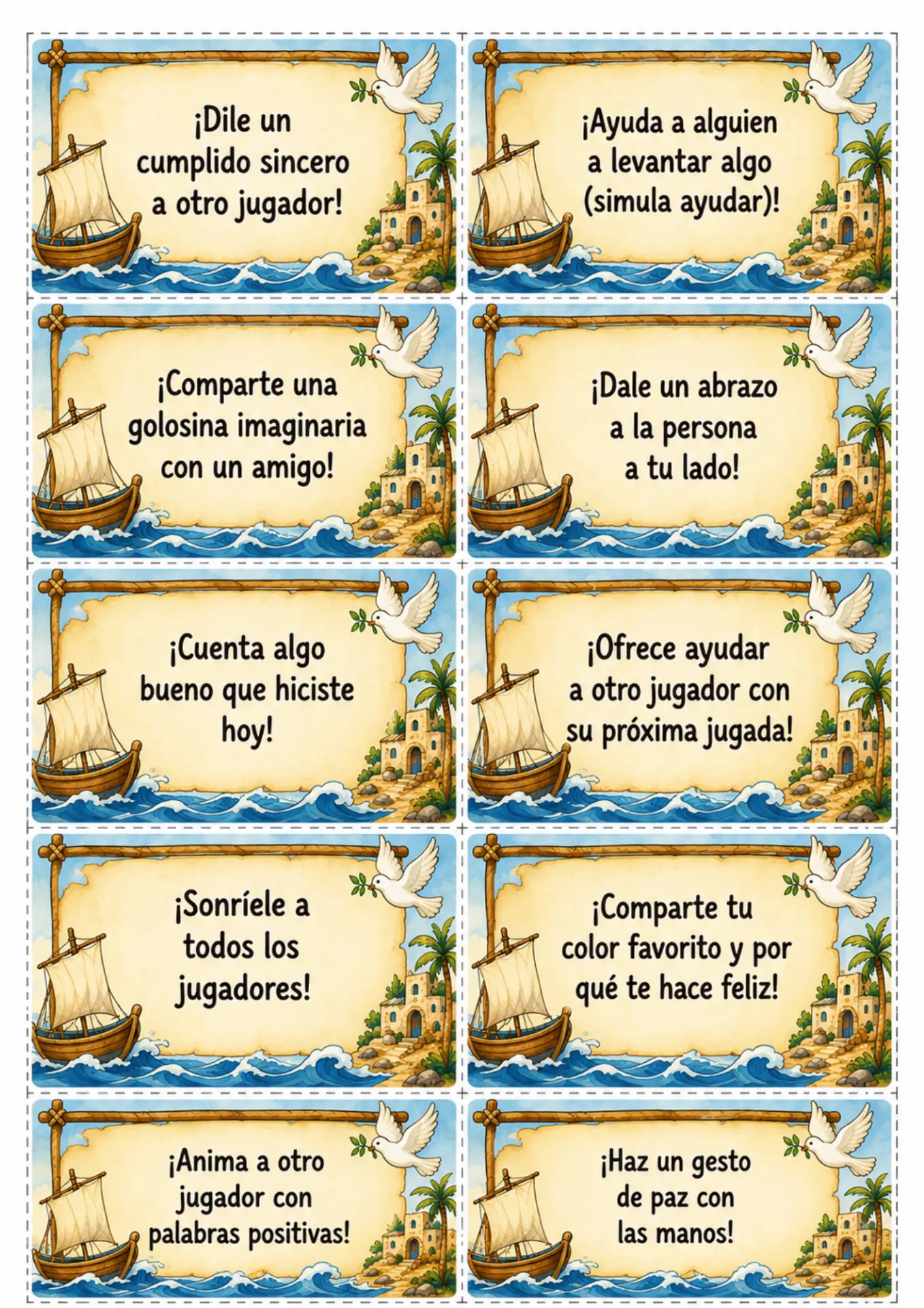 Ficha o carta de uno de los juegos de mesa bíblicos